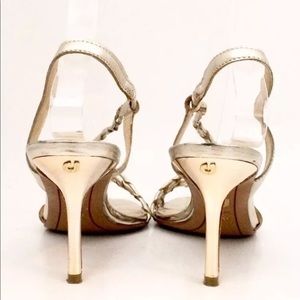 Charles Jourdan Leather Gold Heels size 7